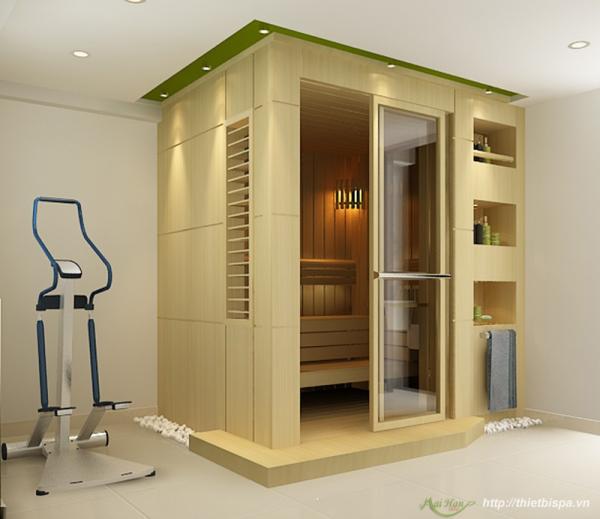 phòng xông hơi bằng gỗ 
