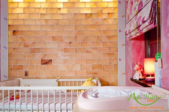Phòng ngủ trẻ em ốp đá muối Himalaya Đá muối Himalaya trong thiết kế nội thất