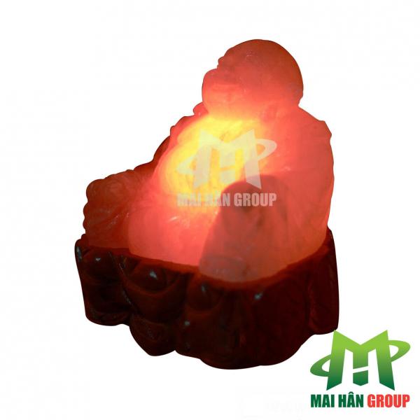 Đèn đá muối hình tượng Phật Di Lặc ngồi