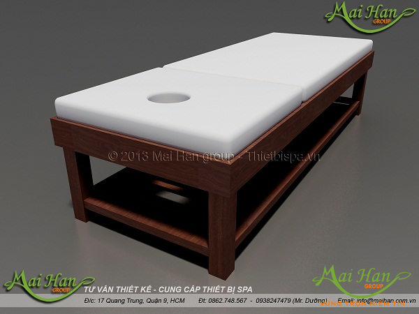 Biến tấu với gỗ để tăng thêm sự sang trọng cho spa: giường massage gỗ