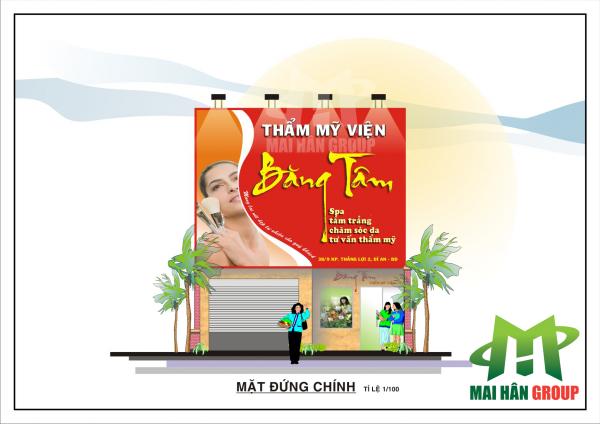 Bản vẽ thiết kế mặt đứng chính Thẩm mỹ viện Băng Tâm Bản vẽ thiết kế mặt đứng chính Thẩm mỹ viện Băng Tâm
