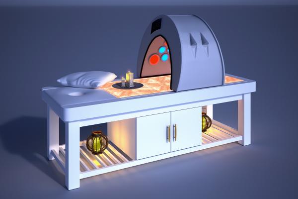 Giường đá muối kết hợp phi thuyền tắm trắng/ giảm béo hồng ngoại