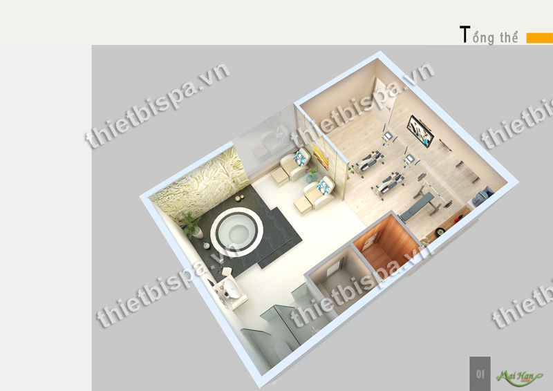 thiết kế spa tổng quang thiết bị