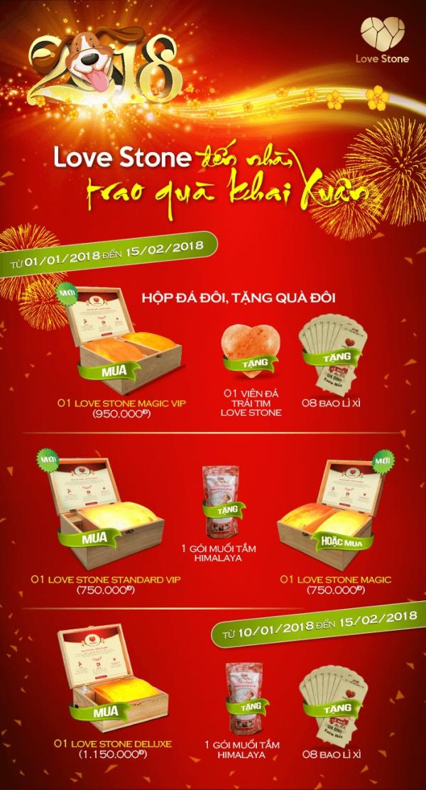 Đón Xuân Mậu Tuất 2018: “Love Stone Đến Nhà, Trao Quà Khai Xuân” Đón Xuân Mậu Tuất 2018: “Love Stone Đến Nhà, Trao Quà Khai Xuân”