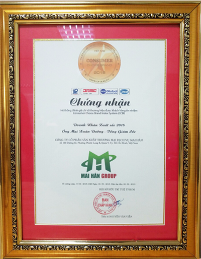 Mai Hân Group 5 năm liên tiếp đạt giải thưởng Consumer Choice Brand –Thương hiệu tín nhiệm trên từng sản phẩm Mai Hân Group 5 năm liên tiếp đạt giải thưởng Consumer Choice Brand –Thương hiệu tín nhiệm trên từng sản phẩm
